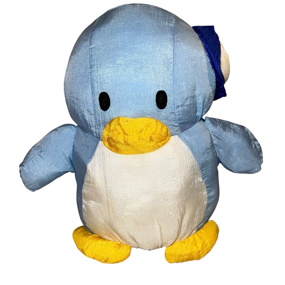 Vtg Sanrio Tuxedo Sam Penguin Plush Stuffed Animal Nylon Parachute Puffalump 12"